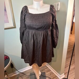 156. GAP Brown Long Sleeve Smocked Babydoll Dress